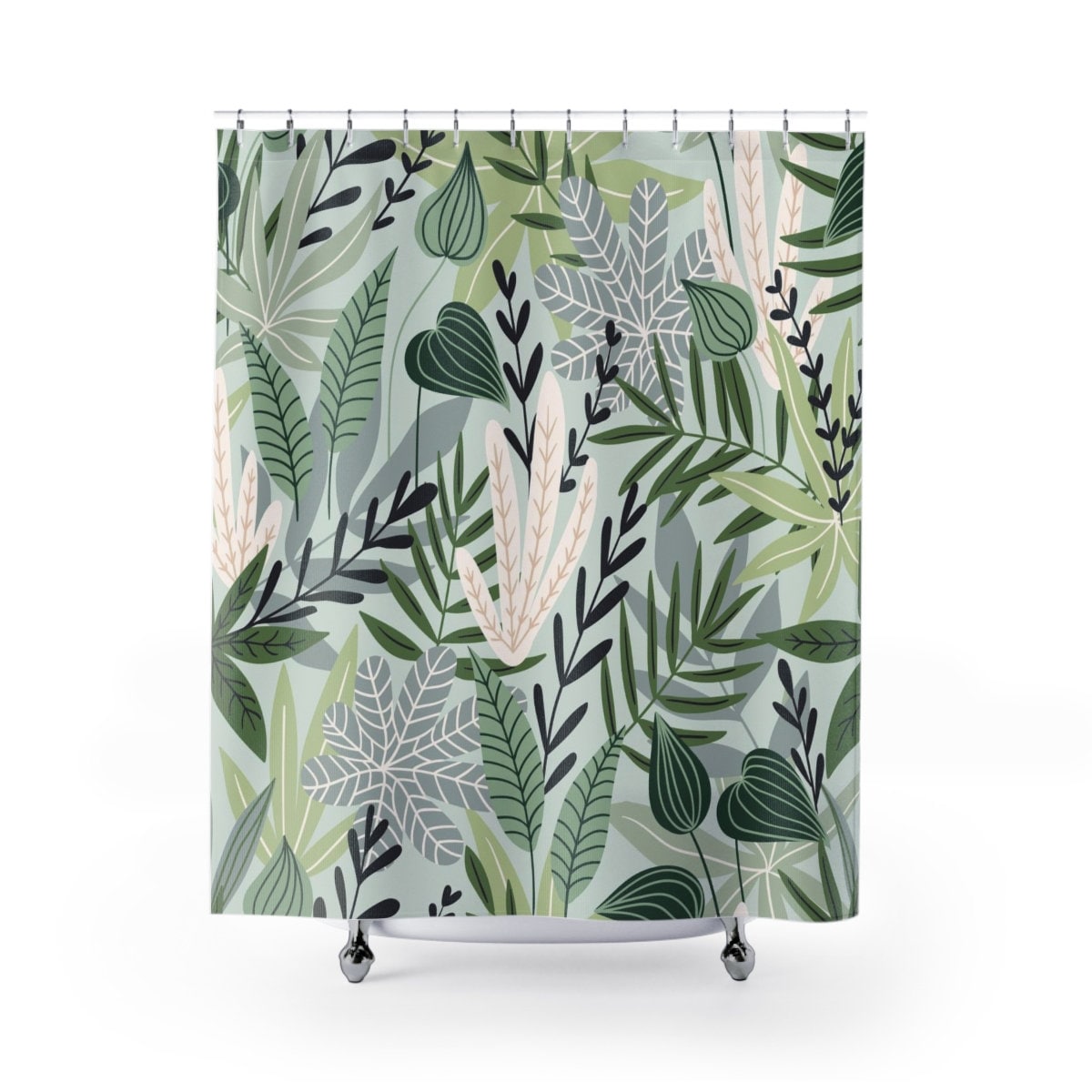 Artistic Jungle Theme Shower Curtain Set for Stylish Bathroom Decor