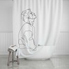 Artistic Line Art Man Shower Curtain In Black And White, Add A Contemporary Touch To Your Bathroom Decor