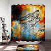Artistic Native American Wolf Spirit Shower Curtain - Folklore Bathroom Accessory
