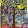 Artistic Night Owls Lemon Tree Leaves Full Moonlight Shower Curtain - Bohemian Bathroom Decor
