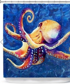 Artistic Octopus Painting Modern Colorful Bathroom Decor Shower Curtain