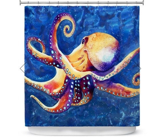 Artistic Octopus Painting Modern Colorful Bathroom Decor Shower Curtain