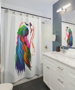Artistic Printed Cavalier King Charles Spaniel Shower Curtain For Dog Lovers