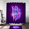 Artistic Purple Wolf Shower Curtain - Wild Animal Bathroom Decor