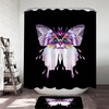Artistic Purplish Wild Cat Butterfly Shower Curtain - Colorful Safari Theme