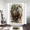 Artistic Rhino Print Shower Curtain - African Wildlife Bathroom Decor