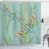 Artistic Sketch Figures Dragonfly Shower Curtain For Your Creative Bath