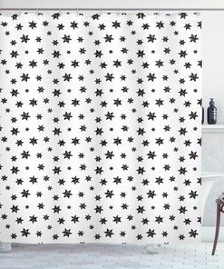 Artistic Star Grunge Print Shower Curtain for Modern Bathrooms