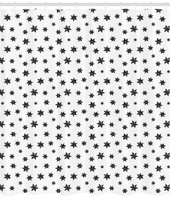 Artistic Star Grunge Print Shower Curtain for Modern Bathrooms