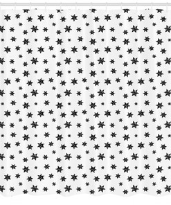 Artistic Star Grunge Print Shower Curtain for Modern Bathrooms
