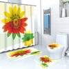 Artistic Sunflower Shower Curtain Set - Yellow Floral Bathroom Decor