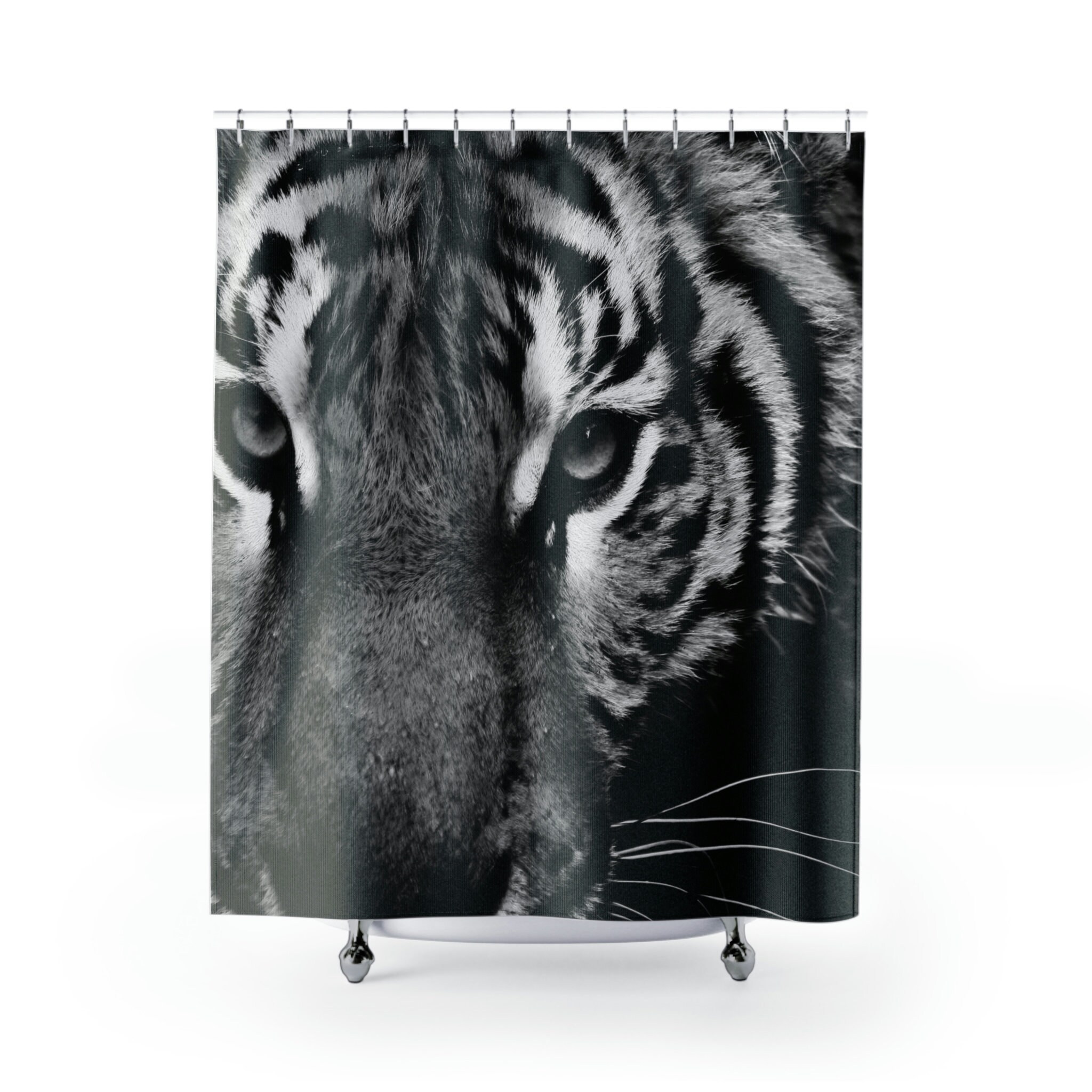 Artistic Tiger Print Shower Curtain for Modern Bathroom Decor