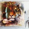 Artistic Tiger Print Shower Curtain for Nature-Inspired Bathroom Decor