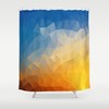 Artistic Triangle Abstract Mosaic Print Shower Curtain For Modern Bathroom