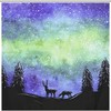 Artistic Watercolor Forest Landscape Shower Curtain for Your Nature Bathroom