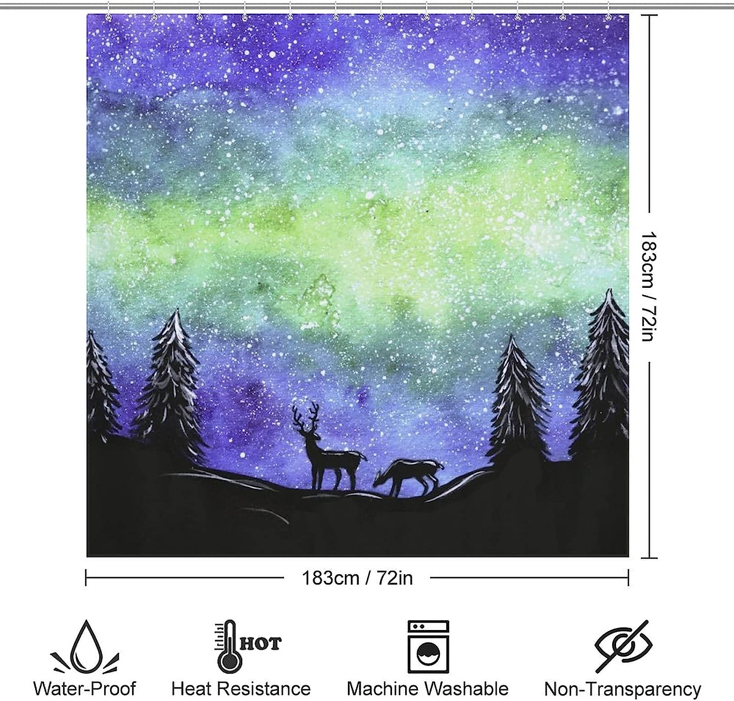Artistic Watercolor Forest Landscape Shower Curtain for Your Nature Bathroom