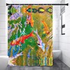 Artistic Watercolor Koi Fish Shower Curtain, Perfect for Oriental Bathroom Theme