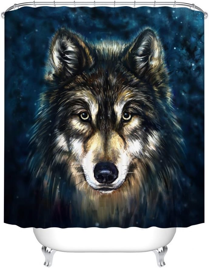 Artistic Wolf Beast Shower Curtain - Bathroom Decor For Nature Lovers