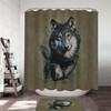 Artistic Wolf Shower Curtain - Wildlife Bathroom Accessory