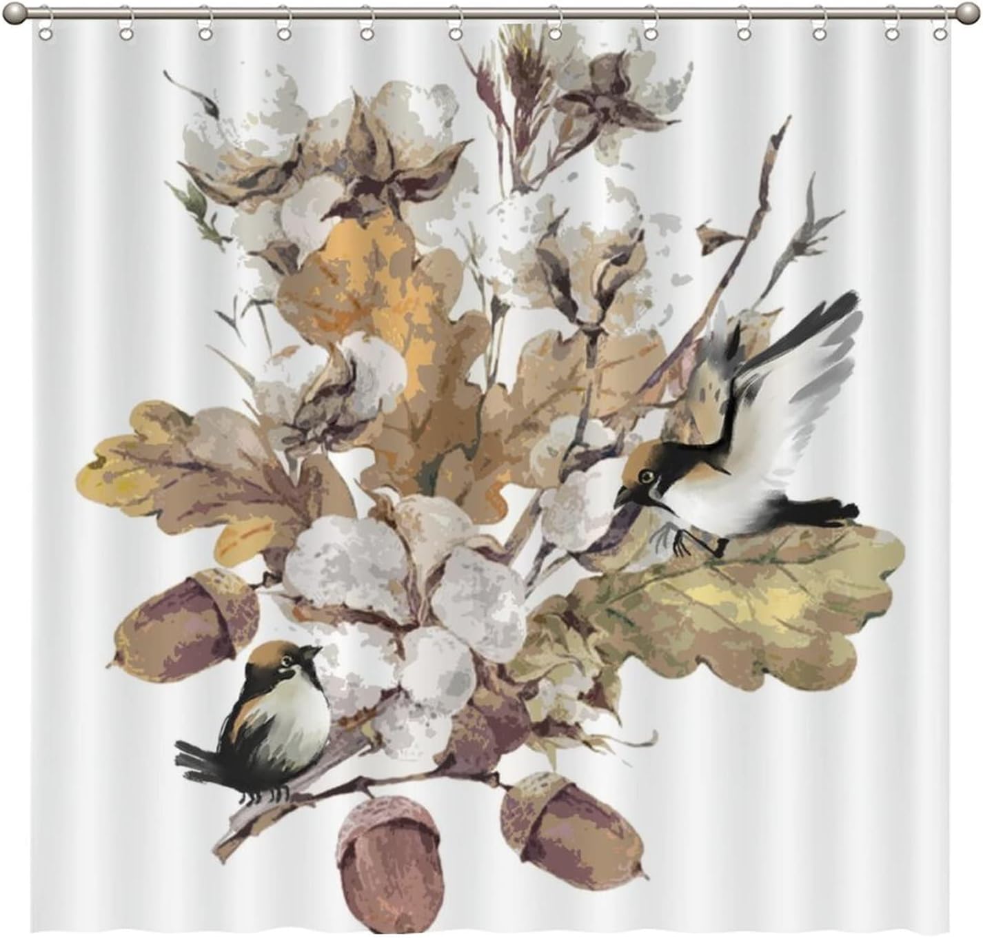 Artistic and Colorful Nature Painting Shower Curtain for a Calming Bathroom Dcor