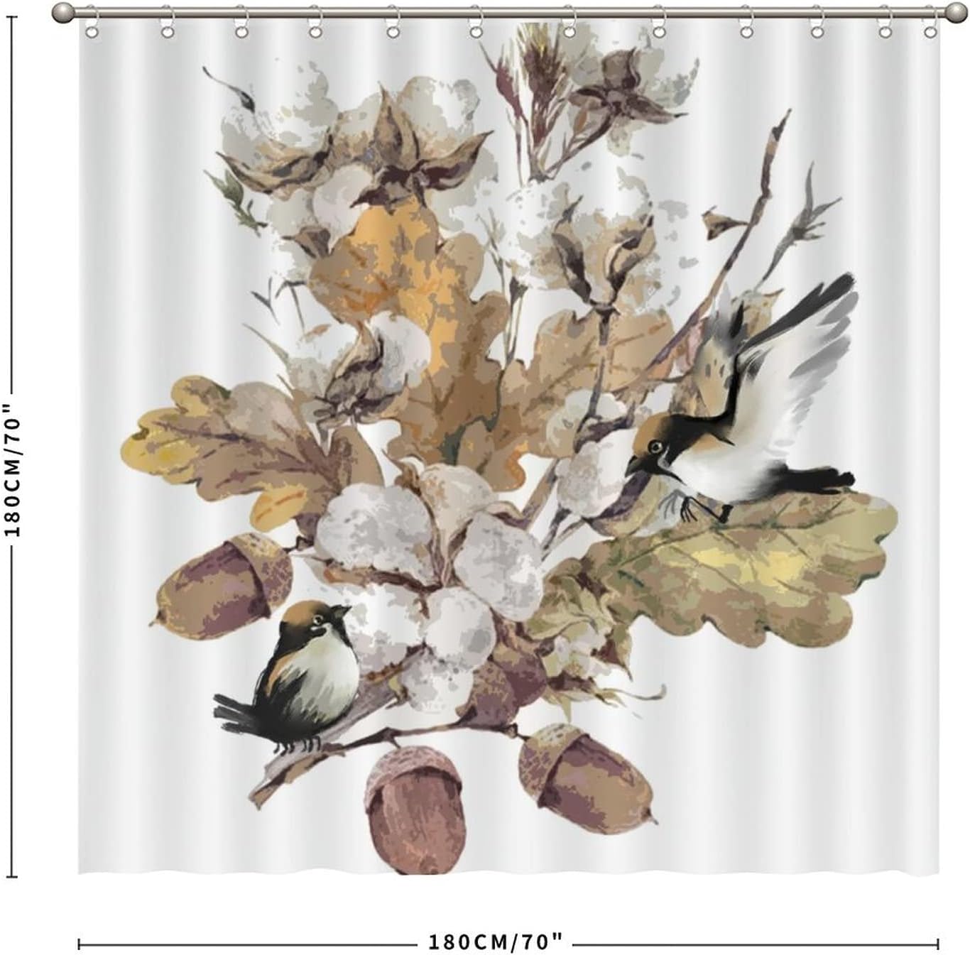 Artistic and Colorful Nature Painting Shower Curtain for a Calming Bathroom Dcor