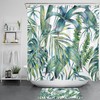 Artistic and Colorful Palm Leaf Watercolor Shower Curtain for Aesthetic Bathroom Design