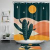 Artistic and Luminous Moon and Star Abstract Shower Curtain for your Bathroom Decor
