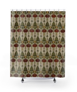 Arts & Crafts Charles Rennie Mackintosh Shower Curtain - Art Nouveau Inspired Bathroom Accessory