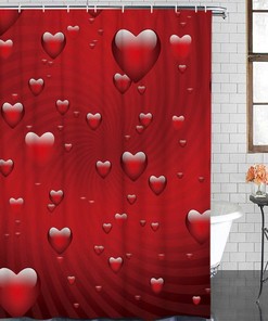 Arts Language Valentine'S Day Shower Curtain - Romantic Bathroom Accessory