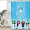 Arts Print Blue Christmas Shower Curtain - Winter Holiday Bathroom Decor