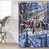 Arts Print Wolf Christmas Shower Curtain - Festive Wildlife Bathroom Accessory