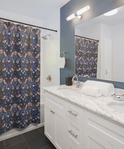 Arts and Crafts Bath Curtain, Mission Decor Shower Curtain, Machine Washable