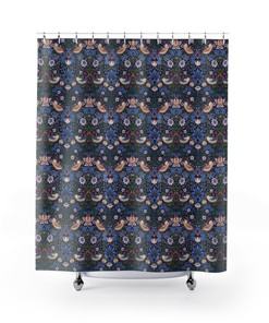 Arts and Crafts Bath Curtain, Mission Decor Shower Curtain, Machine Washable