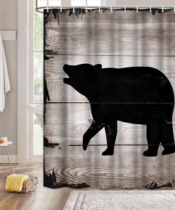 Artsbay Bear Animal Shower Curtain - Wilderness Theme Bathroom Decor