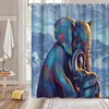 Artsbay Elephant Animal Shower Curtain - African Landscape Inspired