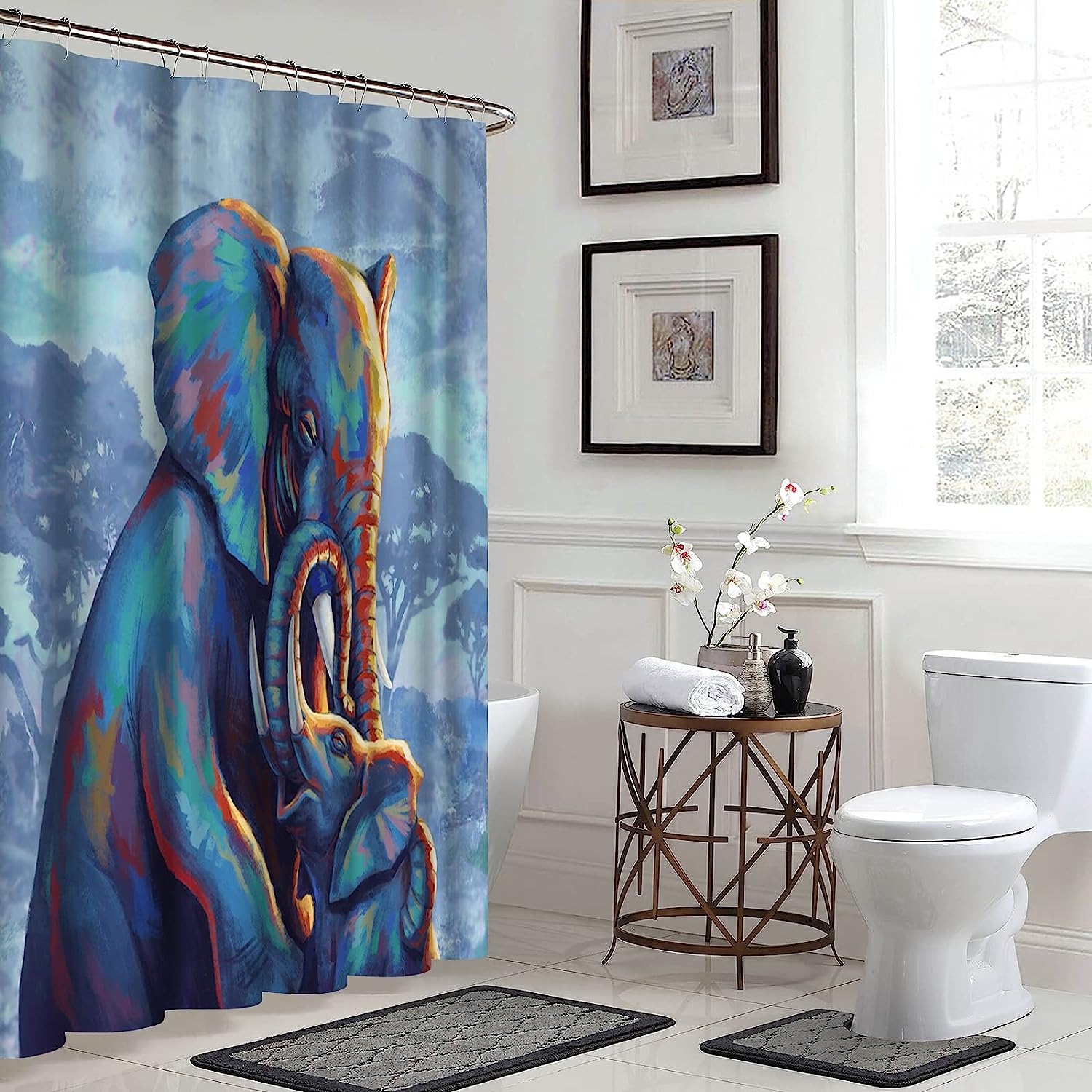 Artsbay Elephant Animal Shower Curtain - African Landscape Inspired - Image 4