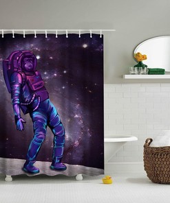 Artsbay Funny Monkey Astronaut Shower Curtain - Cool Animal Bathroom Accessory