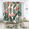 Artsocket Tropical Dark Green Leaves Shower Curtain - Beach Paradise Bathroom Decor