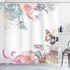 Artsy Flowers Herbs Dragonfly Shower Curtain For Your Creative Bath