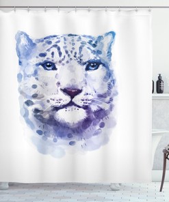 Artsy Leopard Wild Cat Print Animal Shower Curtain For Bathroom