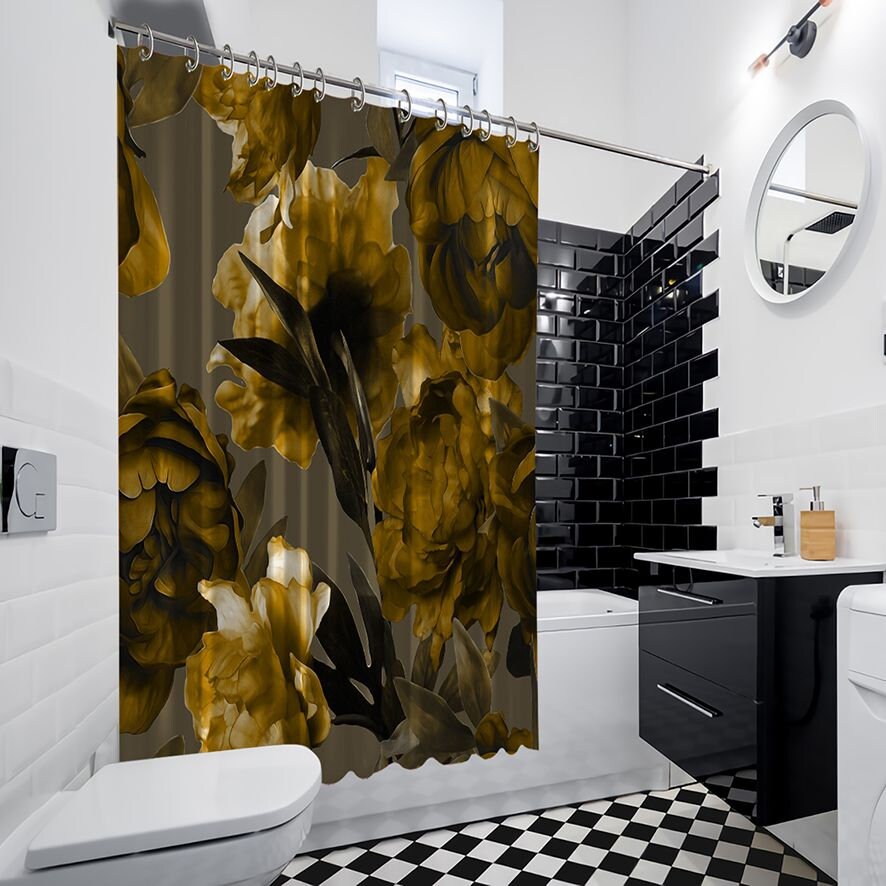 Artwork Printed Full Size Shower Curtain with Unique Designs for a Stylish Bathroom