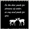 As The Deer Pants for Streams of Water Quote Shower Curtain, Waterproof Fabric Bathroom Decor, Soulful Curtain 