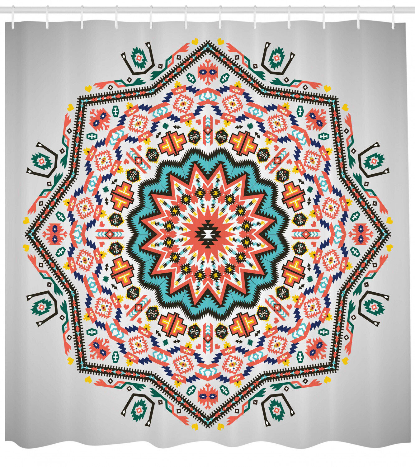 Asian Dreamcatcher Moon Print Tribal Shower Curtain for Bathroom