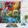 Asian Garden Unicorn Peacock Lotus Shower Curtain - A Serene Addition To Your Bathroom