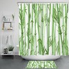 Asian Natural Plant Leaves Green Bamboo Shower Curtain For Bathroom Accessories