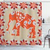 Asian Style Elephant Print Shower Curtain For Exotic Bathroom Decor