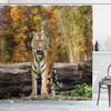 Asian Tiger In Forest Print Animal Shower Curtain For Bathroom Decor