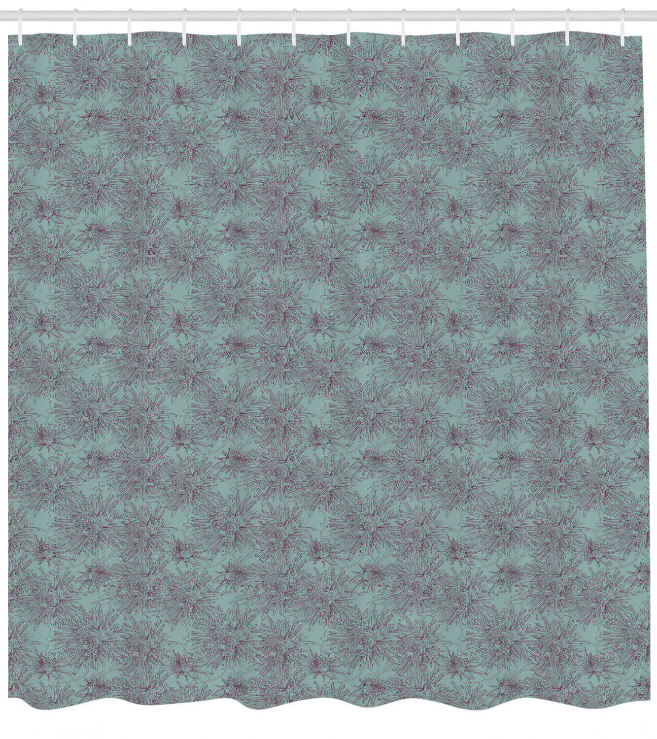 Aster Flower Art Print Floral Shower Curtain For Aesthetic Bathroom - Image 2