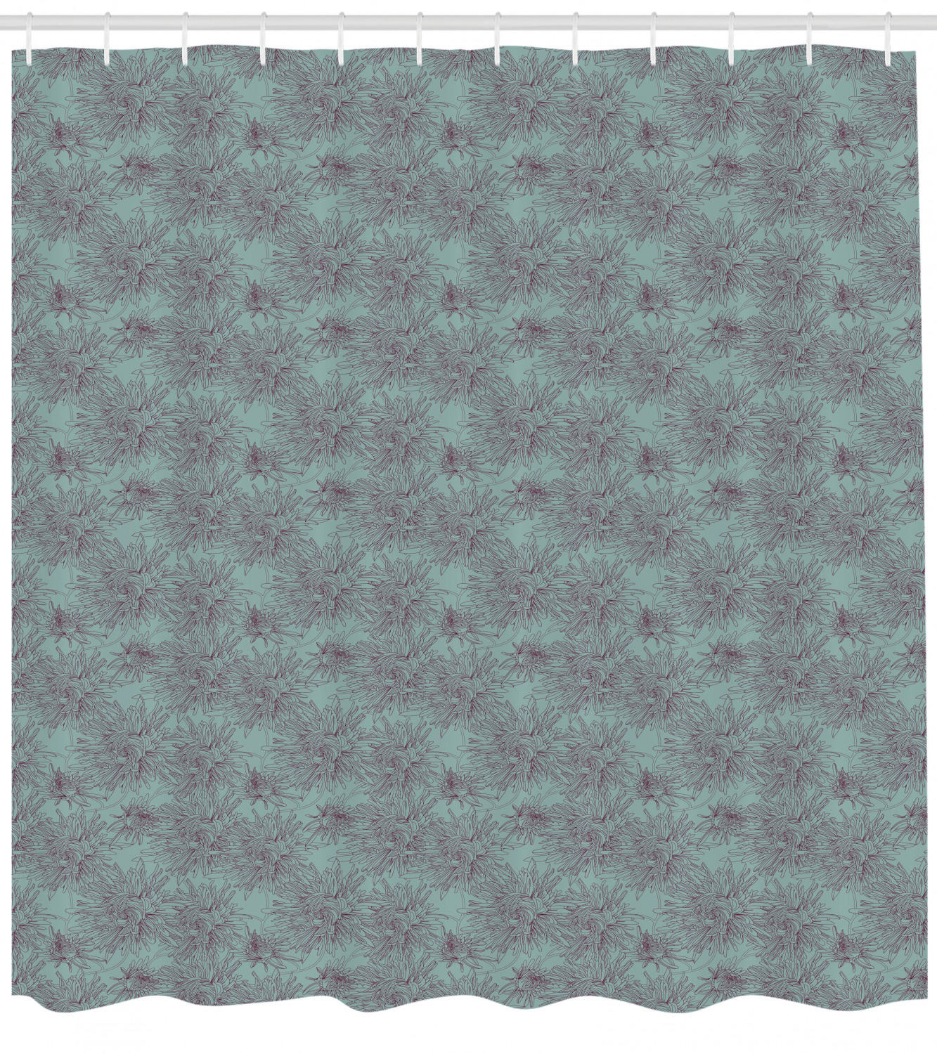 Aster Flower Art Print Floral Shower Curtain For Aesthetic Bathroom - Image 4