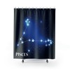 Astrology Lover's Birthday Shower Curtain with Zodiac Pisces Sign Print